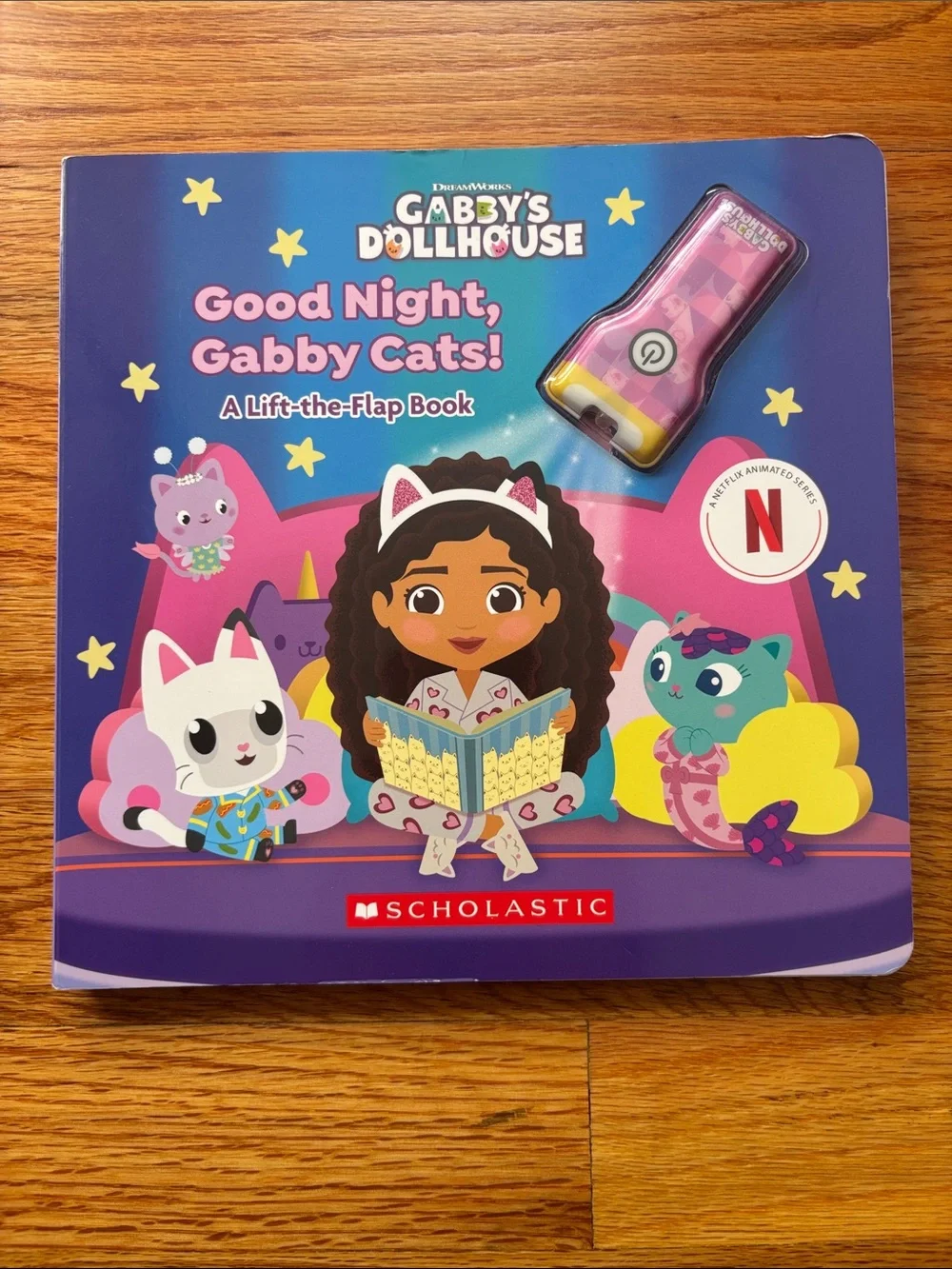 Lot of (5) Scholastic Gabby’s Dollhouse Books and Catrat Plush Stuffed Animal